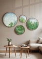 Set 4 tablouri decorative, Huhu294, Dimensiune: 45 x 45 cm (1 bucată), Multicolor