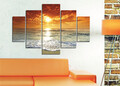 Set 5 tablouri decorative, ST063, 56 x 20 cm, Multicolor