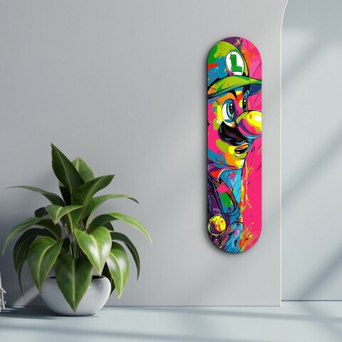 Tablou decorativ, Luigi Fan Art, Dimensiune: 20 x 80 cm, Multicolor