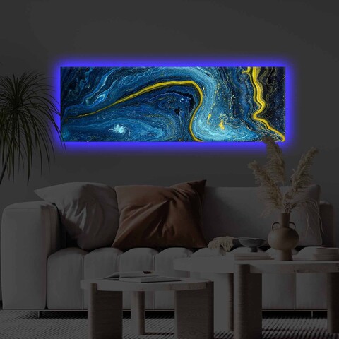 Tablou decorativ cu lumina LED, 3090KTLGDACT, 30 x 90 cm, Multicolor