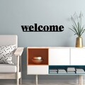 Decoratiune de perete, Welcome, 70 x 13 cm, Negru
