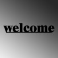 Decoratiune de perete, Welcome, 70 x 13 cm, Negru