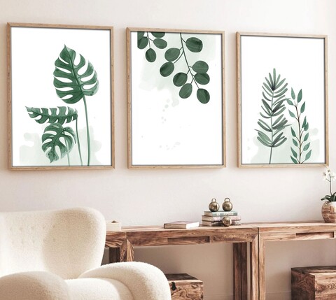 Set 3 tablouri decorative, Huhu193, Lemn masiv, Multicolor