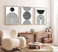 Set 3 tablouri decorative, Huhu163, Cadru: 100% LEMN MASIV (Grosime: 2,5 cm), Multicolor