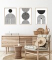 Set 3 tablouri decorative, Huhu163, Cadru: 100% LEMN MASIV (Grosime: 2,5 cm), Multicolor