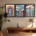 Set 3 tablouri decorative, 3p3752softct-012, Lemn, Multicolor