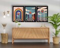 Set 3 tablouri decorative, 3p3752softct-012, Lemn, Multicolor