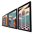 Set 3 tablouri decorative, 3p3752softct-012, Lemn, Multicolor