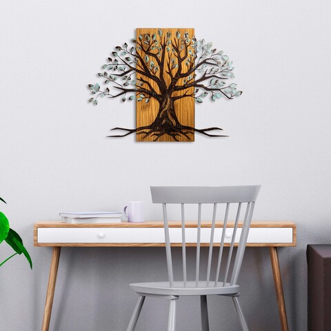 Decoratiune de perete, Willow, Dimensiune: 58 x 80 cm, Nuc / Maro