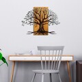 Decoratiune de perete, Willow, Dimensiune: 58 x 80 cm, Nuc / Maro