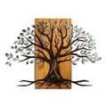 Decoratiune de perete, Willow, Dimensiune: 58 x 80 cm, Nuc / Maro