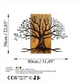 Decoratiune de perete, Willow, Dimensiune: 58 x 80 cm, Nuc / Maro