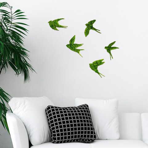 Decoratiune de perete, Swallows, 19 x 18 cm, Verde