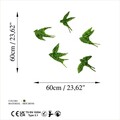 Decoratiune de perete, Swallows, 19 x 18 cm, Verde