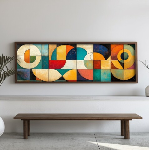 Tablou decorativ, EMR042, Lemn, Multicolor