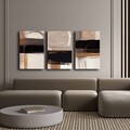 Set 3 tablouri decorative, 3P4570GSC-007, Lemn, Multicolor