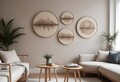 Set 4 tablouri decorative, Huhu299, Dimensiune: 45 x 45 cm (1 bucată), Multicolor