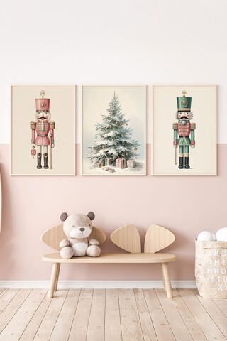 Set 3 tablouri decorative, Nwyearmdl6, MDF, Multicolor