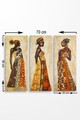 Set 3 tablouri decorative, MDF0058, 20 x 50 cm, 3 piese, Multicolor