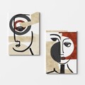 Set 2 tablouri decorative, 2KNV4234, Lemn, Multicolor