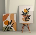 Set 2 tablouri decorative, 2KNV4271, Lemn, Multicolor