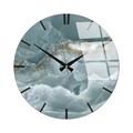 Ceas de perete decorativ din sticlă, Huhu335, Diametru: 40 cm (1 bucată), Multicolor