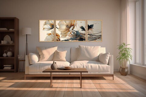 Tablou decorativ (3 Pieces), Huhu303, Lemn masiv (Grosime: 2 cm, Multicolor
