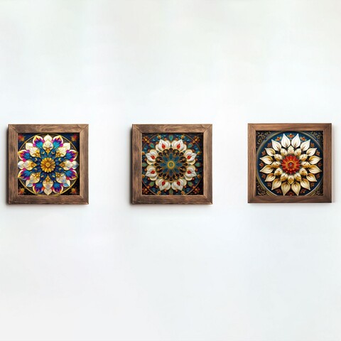 Tablou decorativ (3 Pieces), UKZM067, Imprimat UV, Multicolor