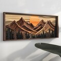 Tablou decorativ, EMR029, Lemn, Multicolor