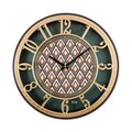 Ceas de perete decorativ, Hisar Emerald Design, Dimensiune: 40 x 40 cm, Maro / Verde