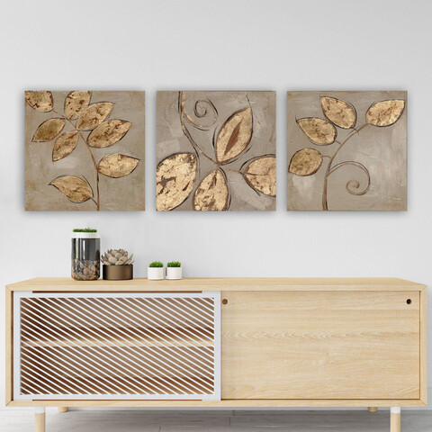 Tablou decorativ (3 Pieces), 3P5780, Lemn (Grosime: 3 cm, Multicolor