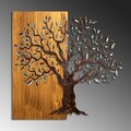 Decoratiune de perete, Mysterious Tree, Lățime: 60 cm Înălțime: 58 cm Adâncime: 3 cm, Multicolor
