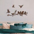 Decoratiune de perete, Rusty Birds 2, 13 x 13 cm, Maro antichizat