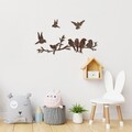 Decoratiune de perete, Rusty Birds 2, 13 x 13 cm, Maro antichizat