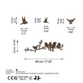 Decoratiune de perete, Rusty Birds 2, 13 x 13 cm, Maro antichizat