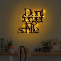 Decoratiune de perete, Dont Forget To Smile 183, Dimensiune: 67 x 70 cm, Negru