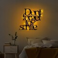 Decoratiune de perete, Dont Forget To Smile 183, Dimensiune: 67 x 70 cm, Negru