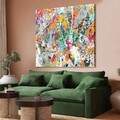 Tablou decorativ, DEV10698-140140, Lemn (Grosime: 3-4 cm, Multicolor