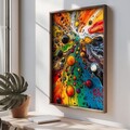 Tablou decorativ, TUN008-L, Lemn, Multicolor