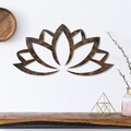 Decoratiune de perete, Rusty Lotus, Dimensiune: 35 x 60 cm, Maro antichizat