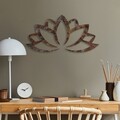 Decoratiune de perete, Rusty Lotus, Dimensiune: 35 x 60 cm, Maro antichizat