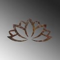 Decoratiune de perete, Rusty Lotus, Dimensiune: 35 x 60 cm, Maro antichizat