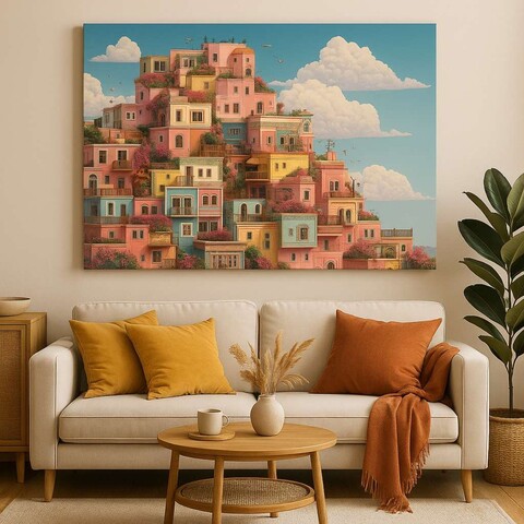 Tablou decorativ, Hm_Cnvs26-27-70x100, Cadru: 100% lemn (Grosime: 2 x 3 cm), Multicolor