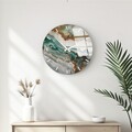 Ceas de perete decorativ din sticlă, Huhu348, Diametru: 40 cm (1 bucată), Multicolor