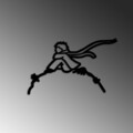Decoratiune de perete, The Little Prince 2, Dimensiuni: 63 x 40 cm, Negru