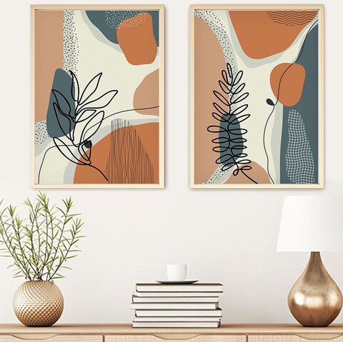 Tablou decorativ (2 Pieces), Huhu35, Lemn masiv (Grosime: 2,5 cm, Multicolor
