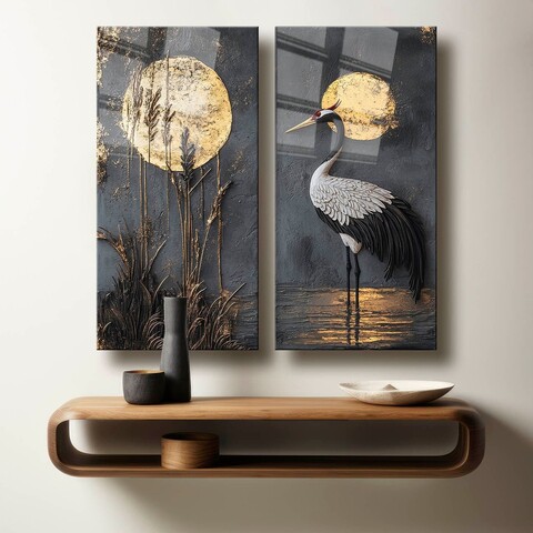 Tablou decorativ (2 Pieces), 2P3570Camtbl-001, Dimensiune: 35 x 70 cm (2 bucăți), Multicolor