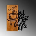 Decoratiune de perete, Coffee First, Lățime: 50 cm Înălțime: 58 cm Adâncime: 3 cm, Nuc / Negru