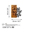 Decoratiune de perete, Coffee First, Lățime: 50 cm Înălțime: 58 cm Adâncime: 3 cm, Nuc / Negru