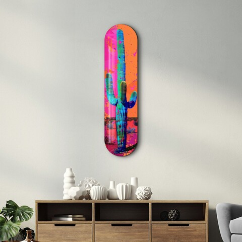 Tablou decorativ, Cactus, Dimensiune: 20 x 80 cm, Multicolor